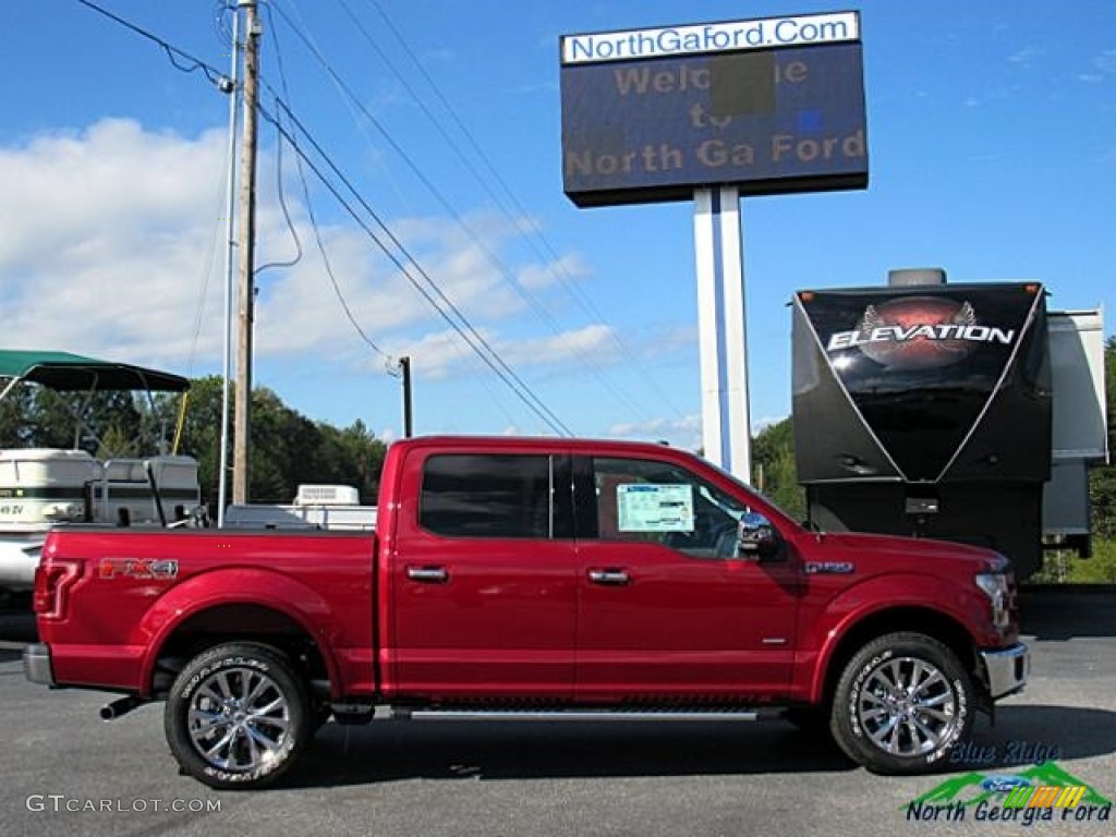 2017 F150 Lariat SuperCrew 4X4 - Ruby Red / Earth Gray photo #6