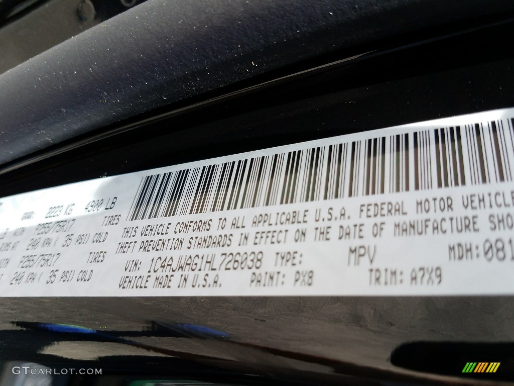 2017 Wrangler Sport 4x4 - Black / Black photo #9