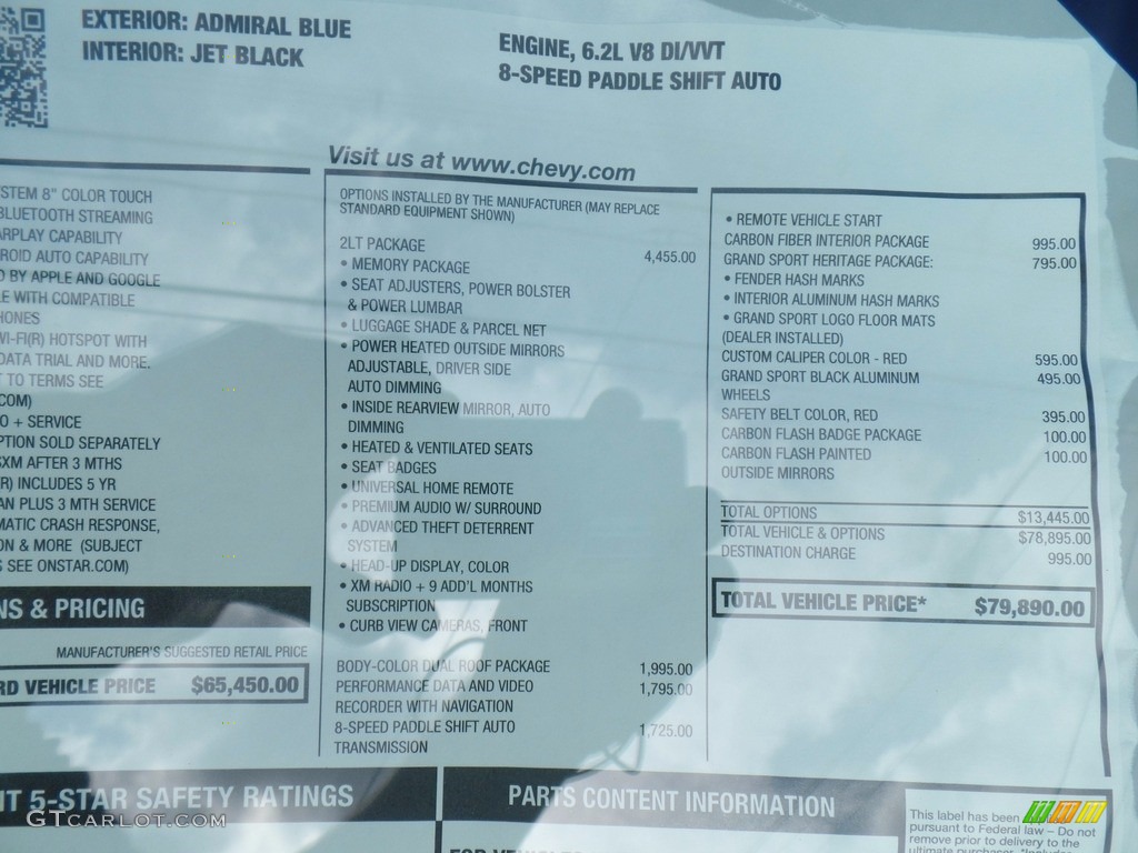 2017 Corvette Grand Sport Coupe - Admiral Blue / Jet Black photo #46