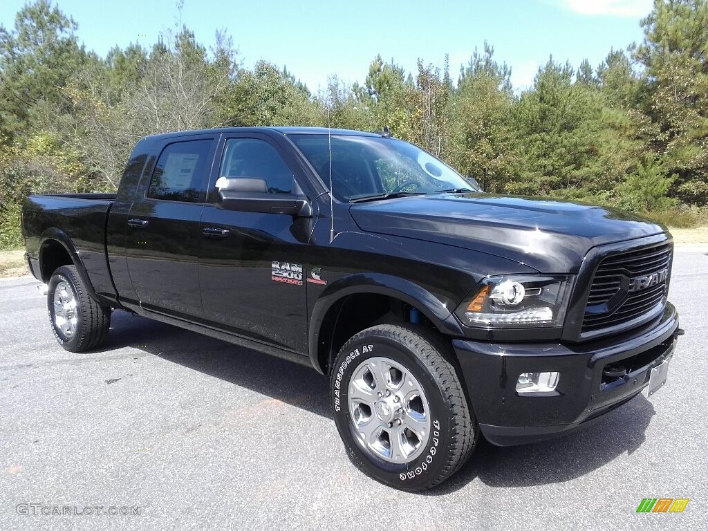 Brilliant Black Crystal Pearl 2018 Ram 2500 Laramie Longhorn Mega Cab 4x4 Exterior Photo #123141999