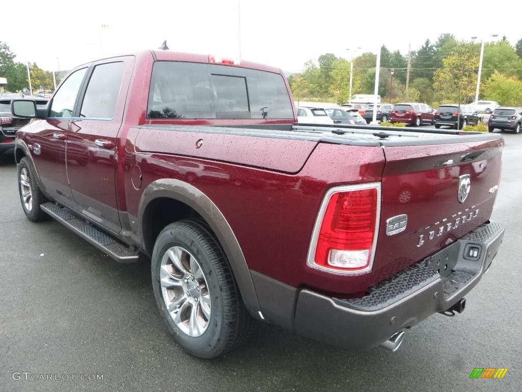 2018 1500 Laramie Longhorn Crew Cab 4x4 - Delmonico Red Pearl / Canyon Brown/Light Frost Beige photo #3