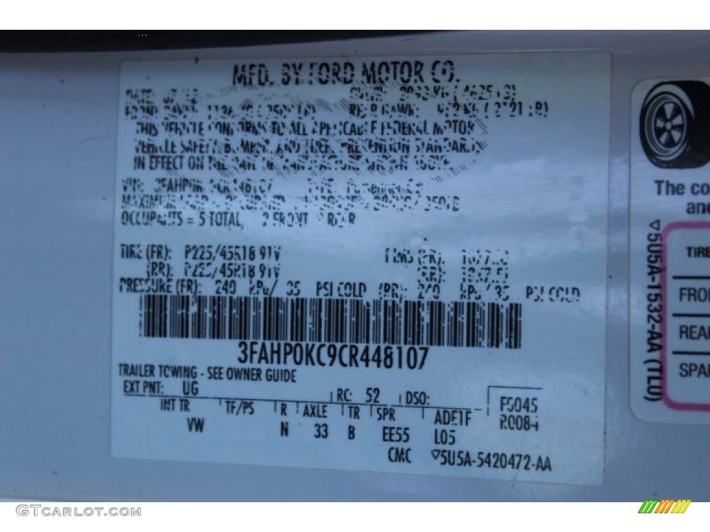 2012 Fusion Sport - White Platinum Tri-Coat / Sport Red photo #37