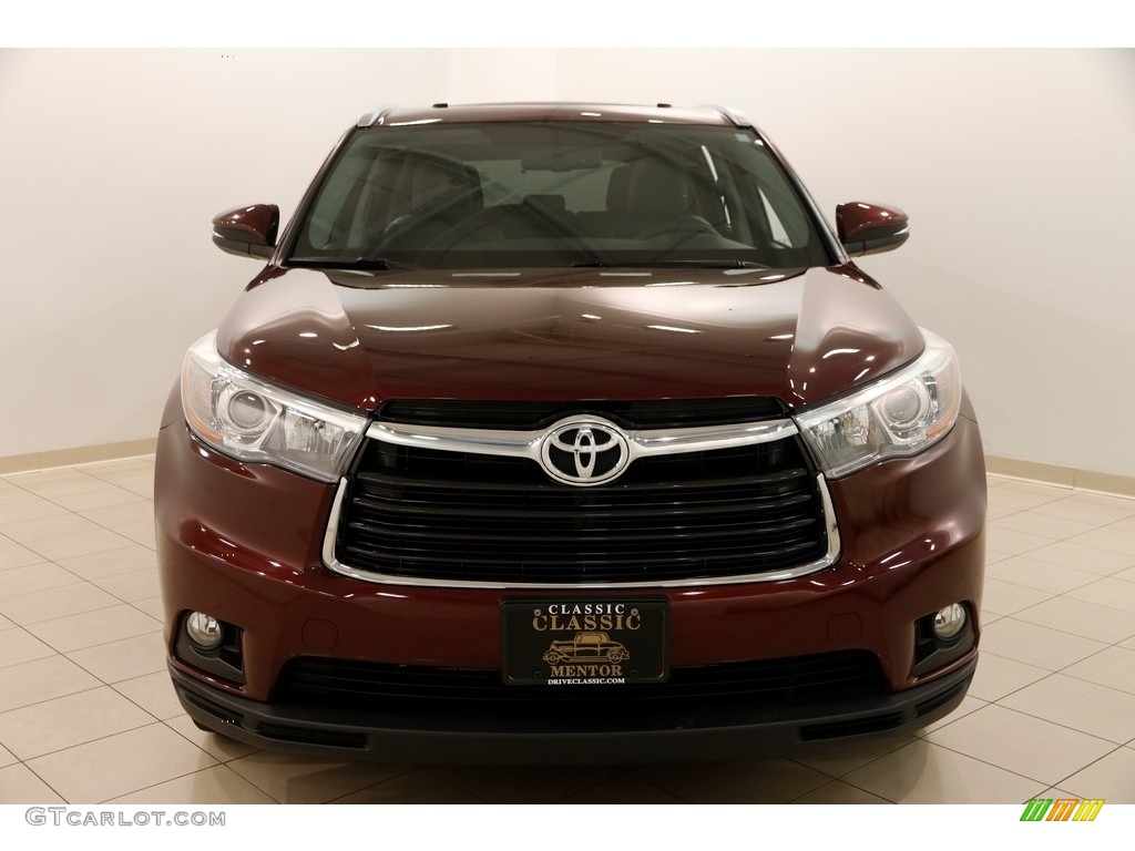 2015 Highlander XLE AWD - Ooh La La Rouge Mica / Black photo #2