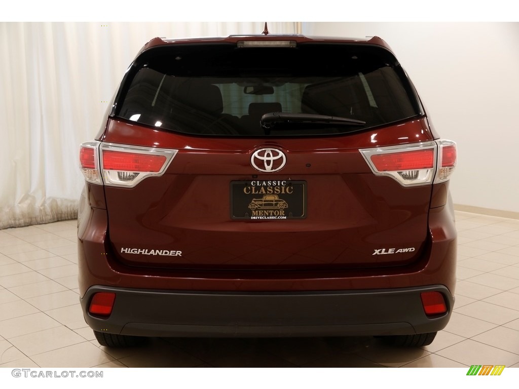 2015 Highlander XLE AWD - Ooh La La Rouge Mica / Black photo #19