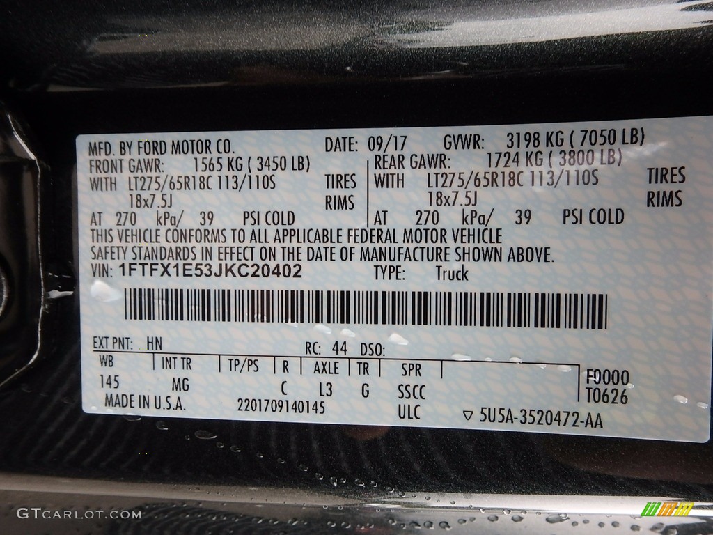 2018 F150 Color Code HN for Guard Photo #123164345