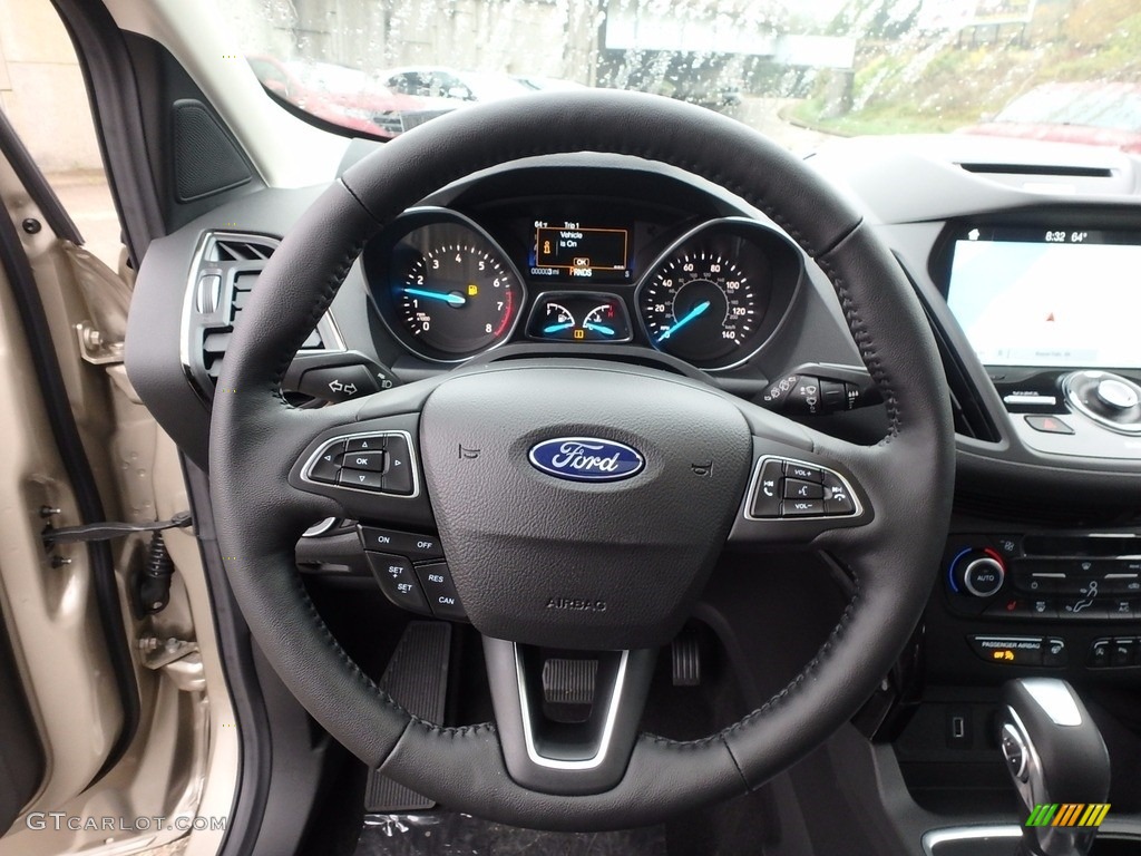 2018 Ford Escape Titanium 4WD Charcoal Black Steering Wheel Photo #123164934