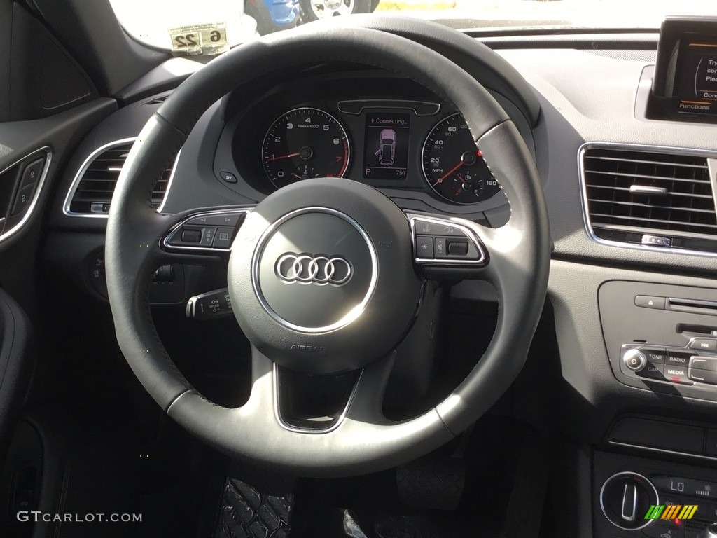 2018 Audi Q3 2.0 TFSI Premium quattro Black Steering Wheel Photo #123166470