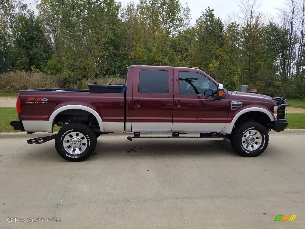 2010 F350 Super Duty Lariat Crew Cab 4x4 - Royal Red Metallic / Medium Stone photo #2