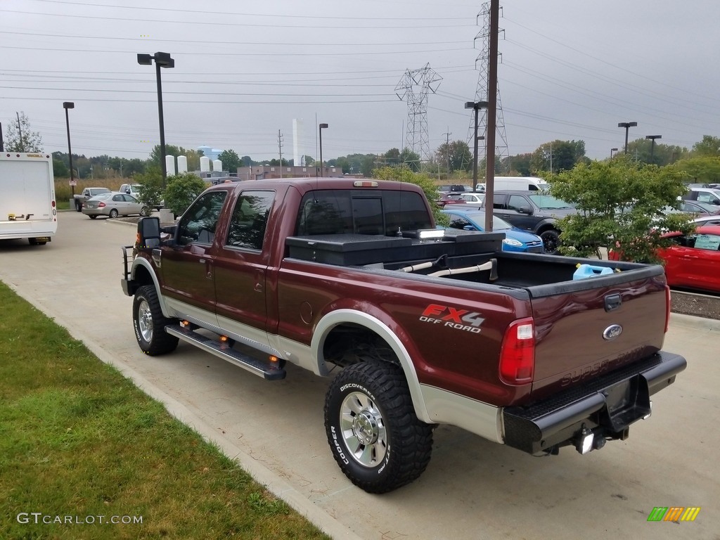 2010 F350 Super Duty Lariat Crew Cab 4x4 - Royal Red Metallic / Medium Stone photo #3
