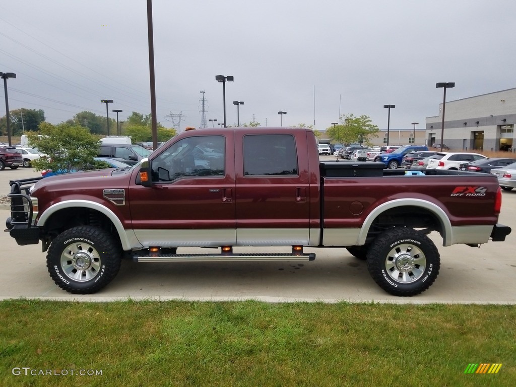 2010 F350 Super Duty Lariat Crew Cab 4x4 - Royal Red Metallic / Medium Stone photo #4