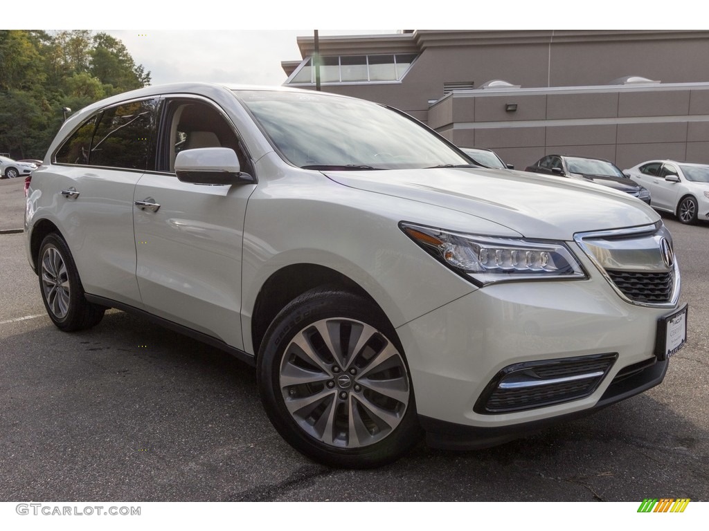 2015 MDX SH-AWD Technology - White Diamond Pearl / Parchment photo #1