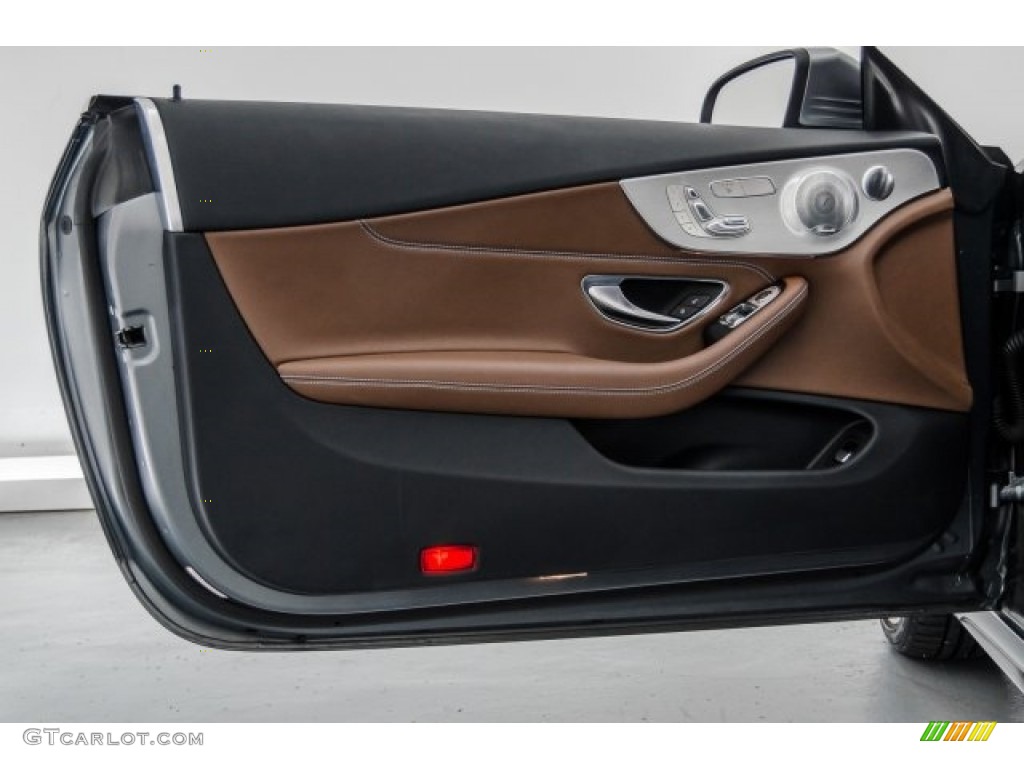 2017 Mercedes-Benz C 300 Coupe Edition 1 Nut Brown/Black ARTICO/DINAMICA Door Panel Photo #123183962