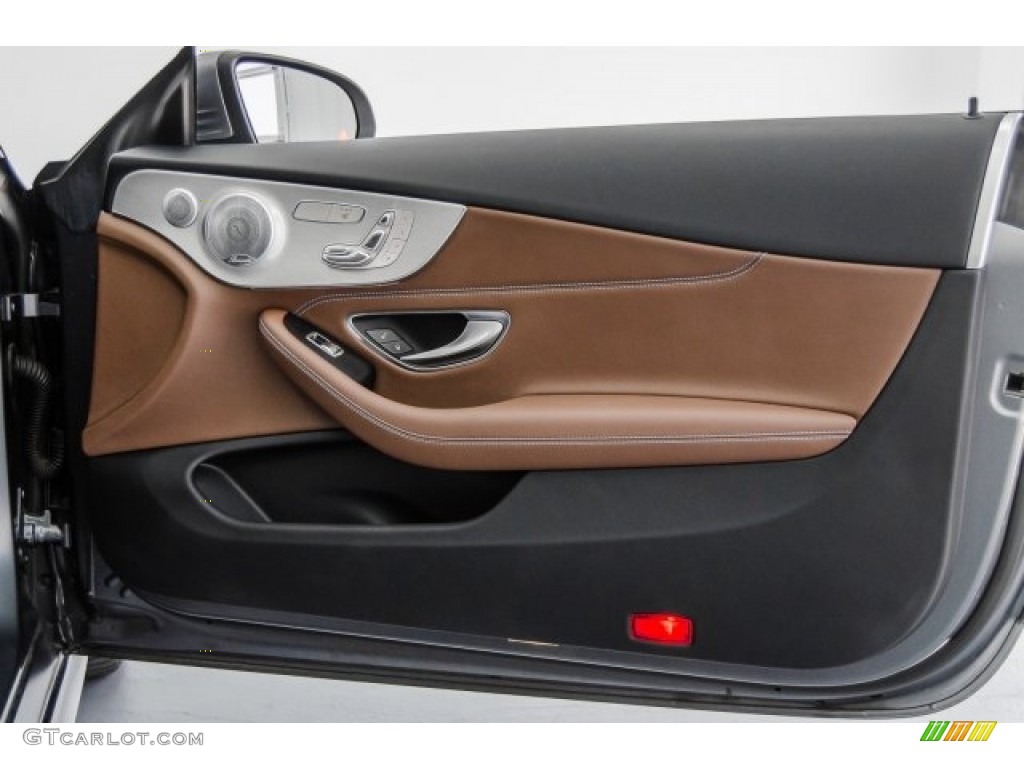 2017 Mercedes-Benz C 300 Coupe Edition 1 Nut Brown/Black ARTICO/DINAMICA Door Panel Photo #123184040
