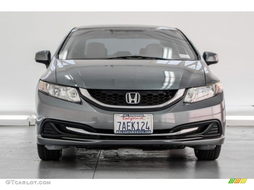 2013 Civic LX Sedan - Urban Titanium Metallic / Gray photo #2