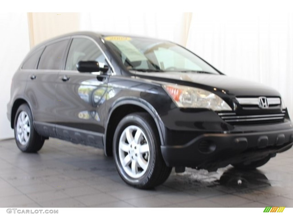 2009 CR-V EX-L - Crystal Black Pearl / Black photo #2