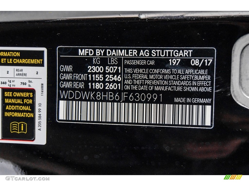 2018 C Color Code 197 for Obsidian Black Metallic Photo #123191936