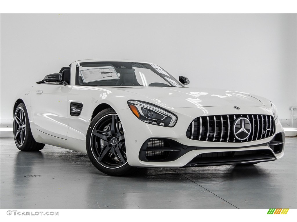 designo Diamond White Metallic 2018 Mercedes-Benz AMG GT Roadster Exterior Photo #123195768