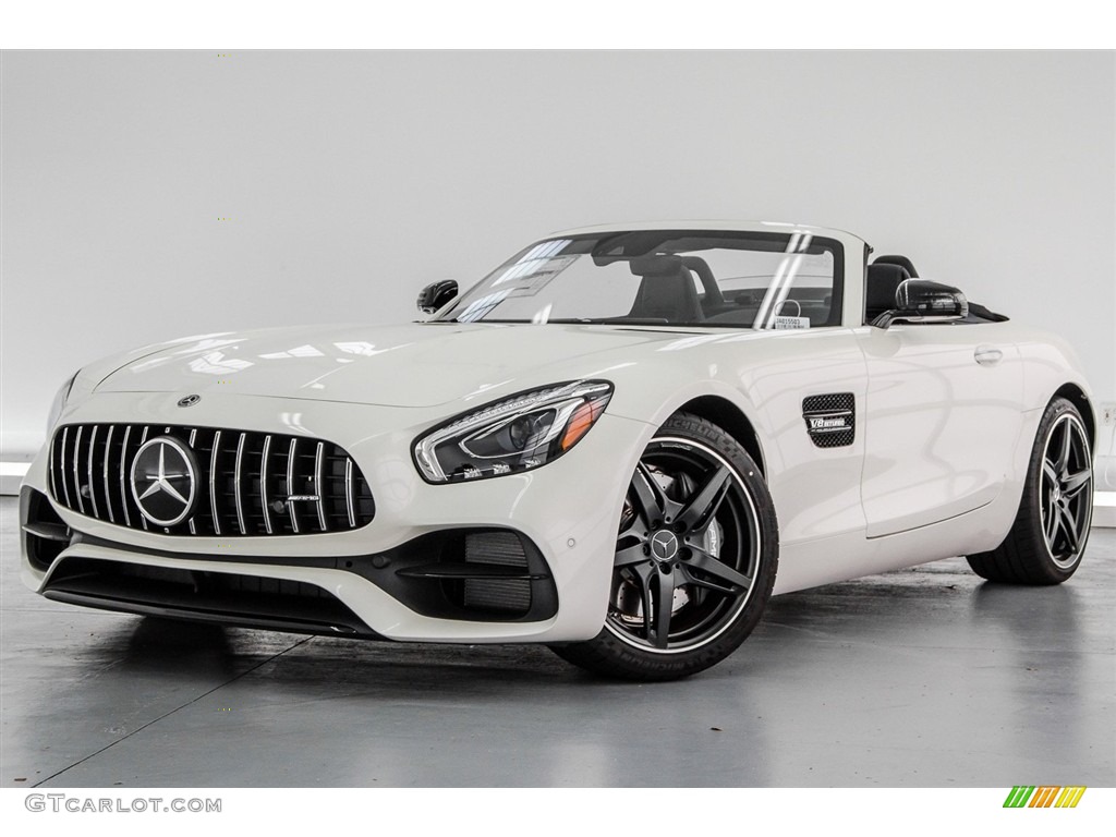 designo Diamond White Metallic 2018 Mercedes-Benz AMG GT Roadster Exterior Photo #123195813