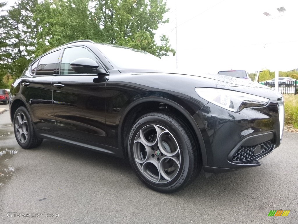 Vulcano (Volcano) Black Metallic 2018 Alfa Romeo Stelvio Sport AWD Exterior Photo #123196968