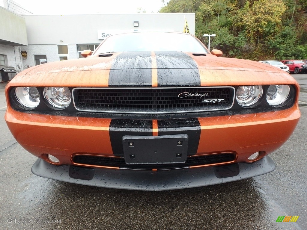 2011 Challenger SRT8 392 - Toxic Orange Pearl / Dark Slate Gray photo #8