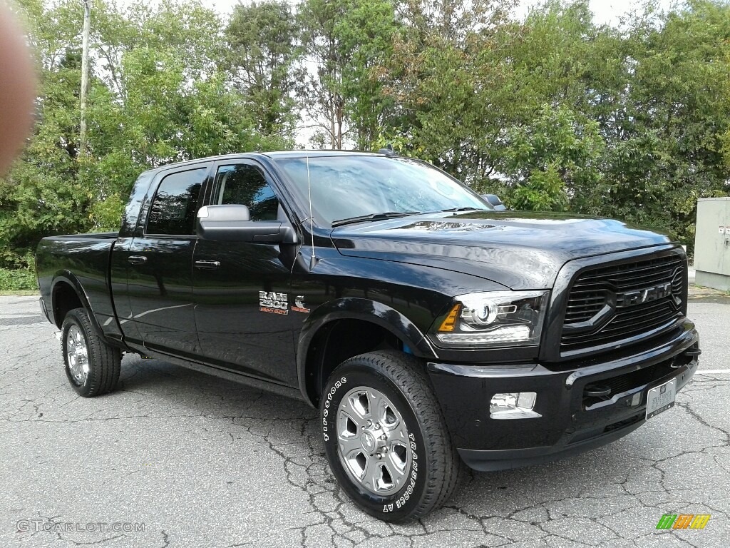 2018 2500 Laramie Mega Cab 4x4 - Brilliant Black Crystal Pearl / Black photo #4