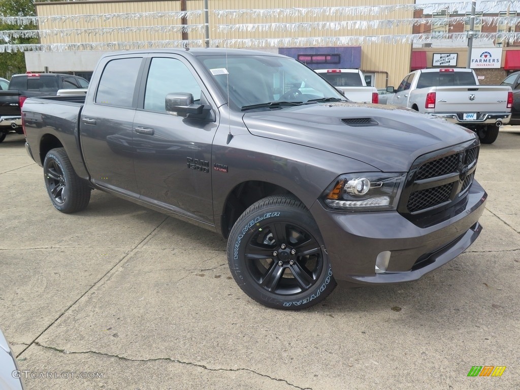 2018 1500 Night Crew Cab 4x4 - Granite Crystal Metallic / Black photo #2
