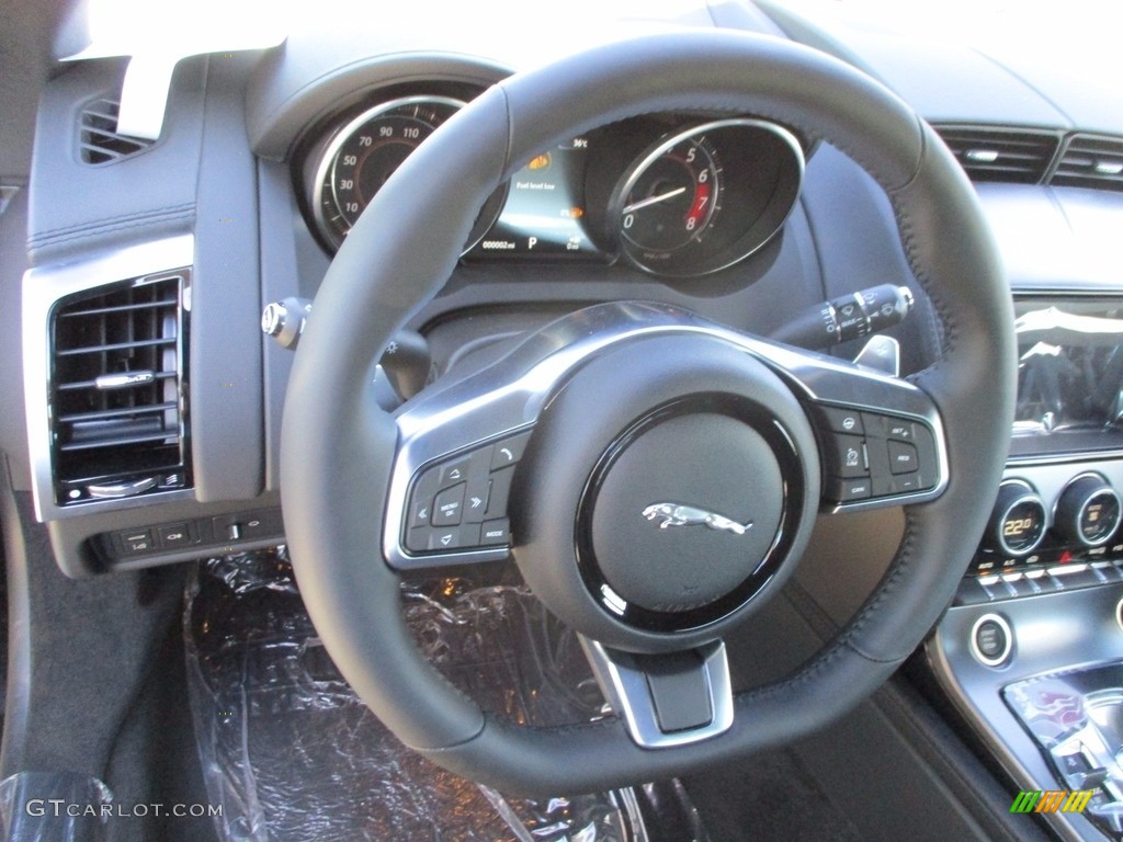 2018 Jaguar F-Type Coupe Ebony Steering Wheel Photo #123214621