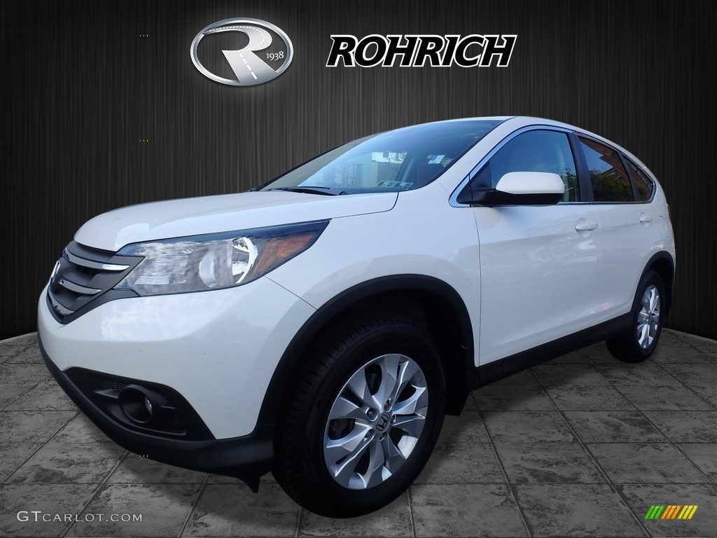 2014 CR-V EX AWD - White Diamond Pearl / Beige photo #3