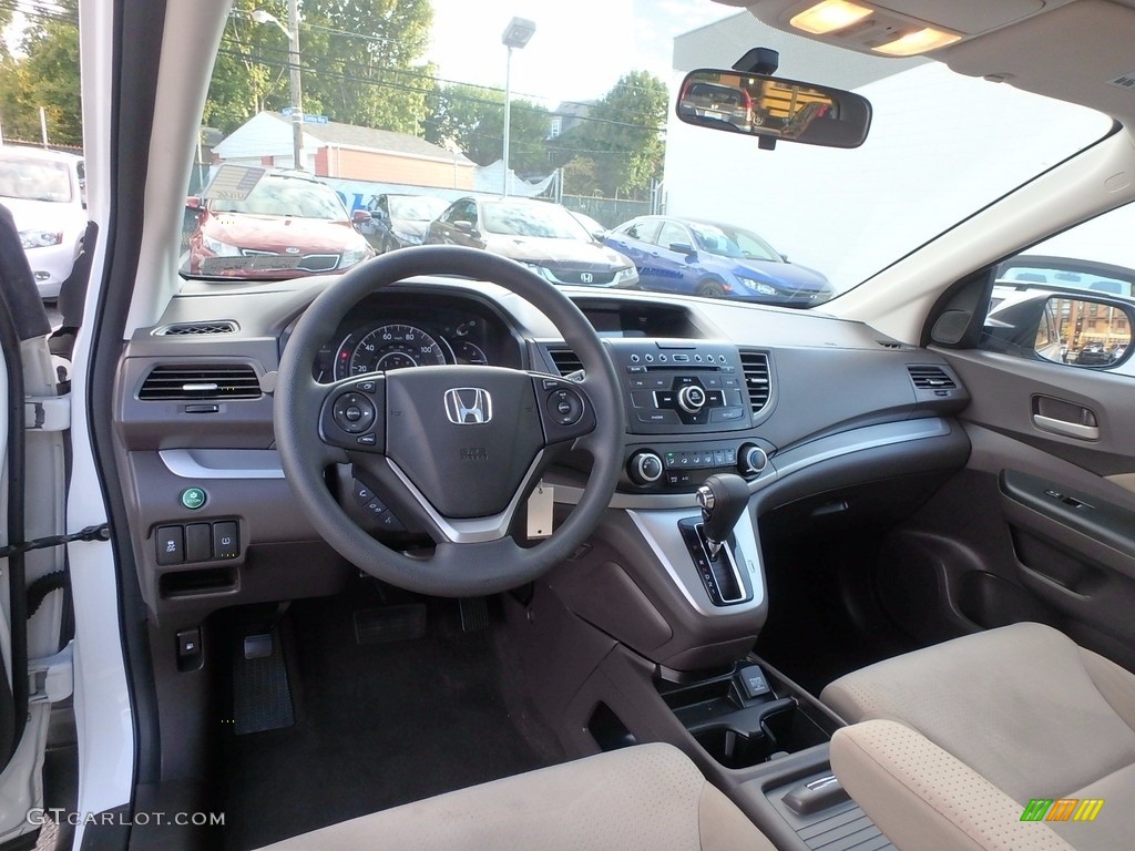 2014 CR-V EX AWD - White Diamond Pearl / Beige photo #8