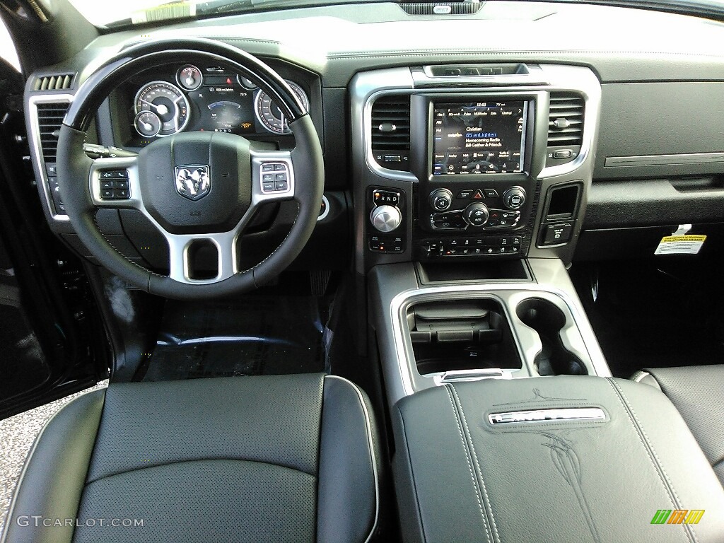 2018 1500 Laramie Longhorn Crew Cab 4x4 - Brilliant Black Crystal Pearl / Black photo #9