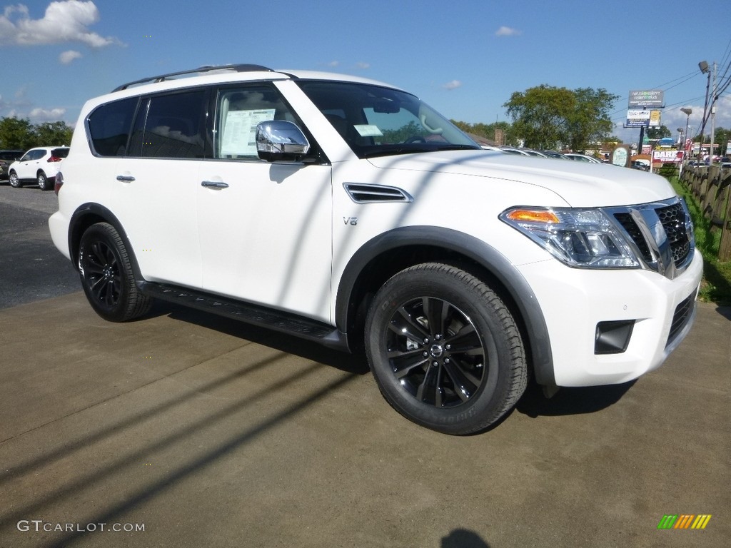 Pearl White 2018 Nissan Armada Platinum 4x4 Exterior Photo #123221719