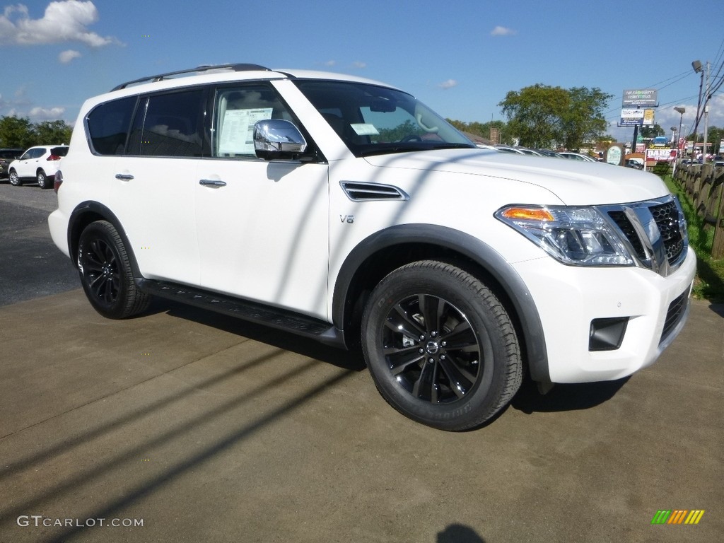 2018 Armada Platinum 4x4 - Pearl White / Almond photo #1