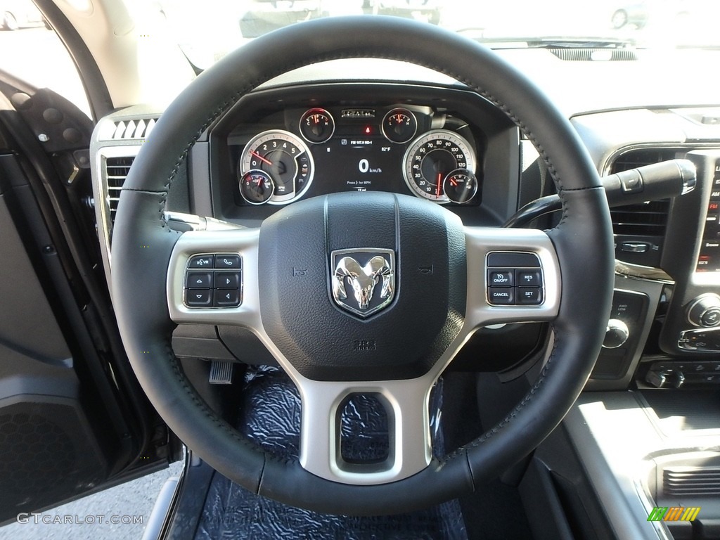 2018 Ram 2500 Laramie Mega Cab 4x4 Black Steering Wheel Photo #123222202