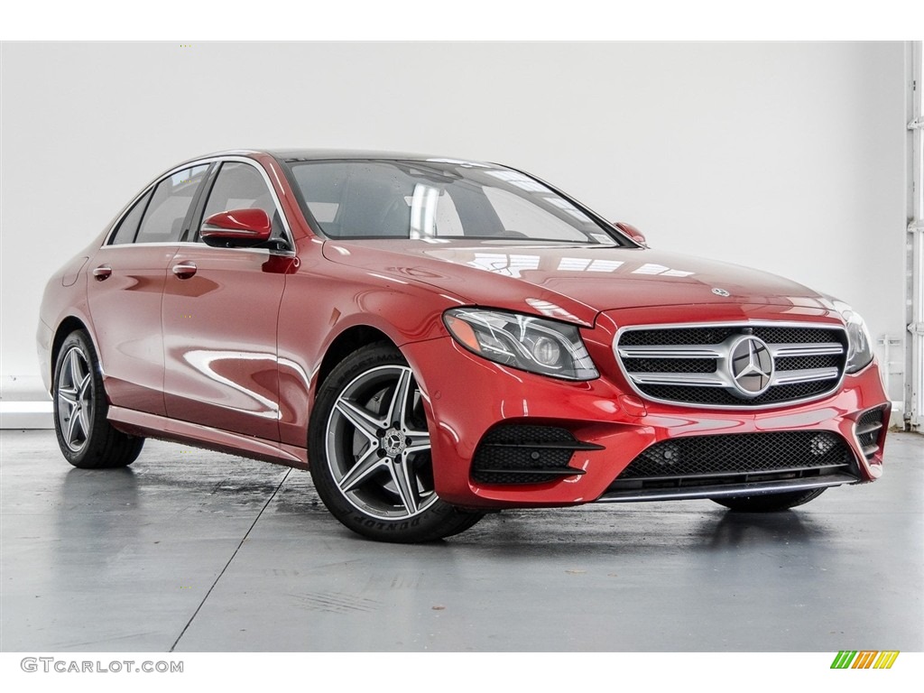 designo  Cardinal Red Metallic 2017 Mercedes-Benz E 300 4Matic Sedan Exterior Photo #123223450