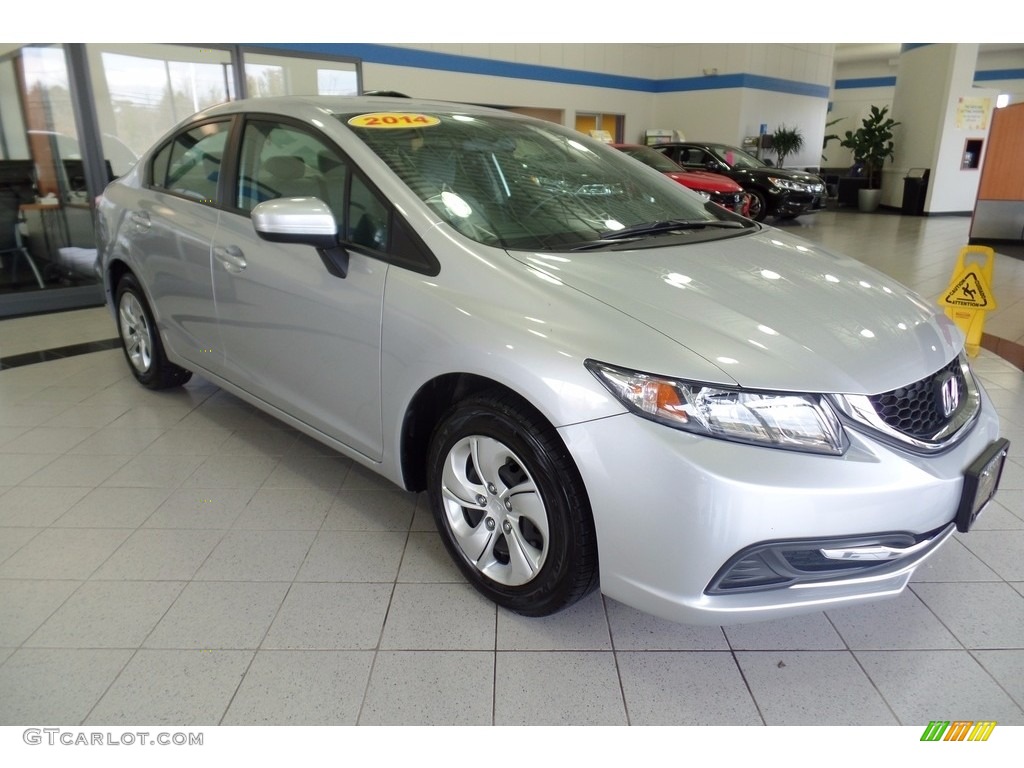 2014 Civic LX Sedan - Alabaster Silver Metallic / Gray photo #4