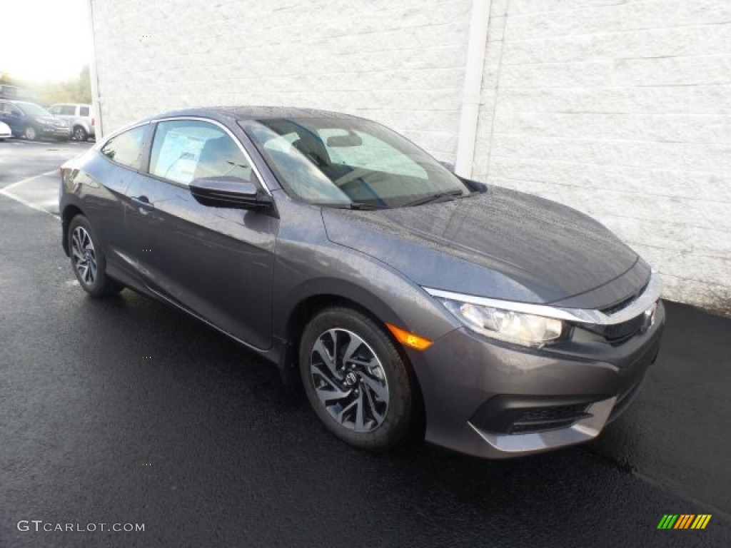 2017 Civic LX Coupe - Modern Steel Metallic / Black/Gray photo #1