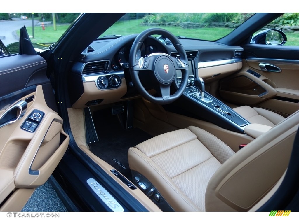 Espresso/Cognac Natural Leather Interior 2015 Porsche 911 Targa 4S Photo #123243229