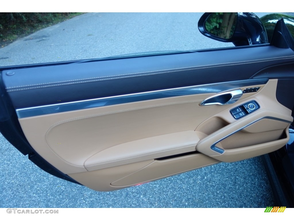 2015 Porsche 911 Targa 4S Espresso/Cognac Natural Leather Door Panel Photo #123243259