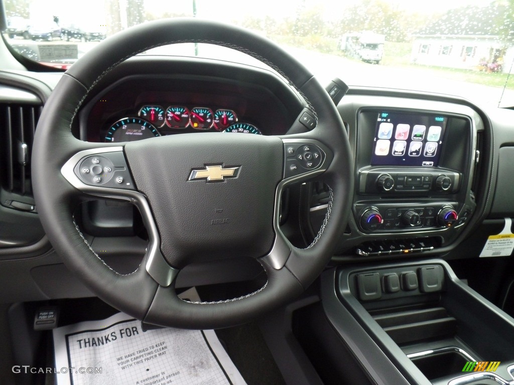 2018 Chevrolet Silverado 3500HD LTZ Crew Cab 4x4 Jet Black Steering Wheel Photo #123245737