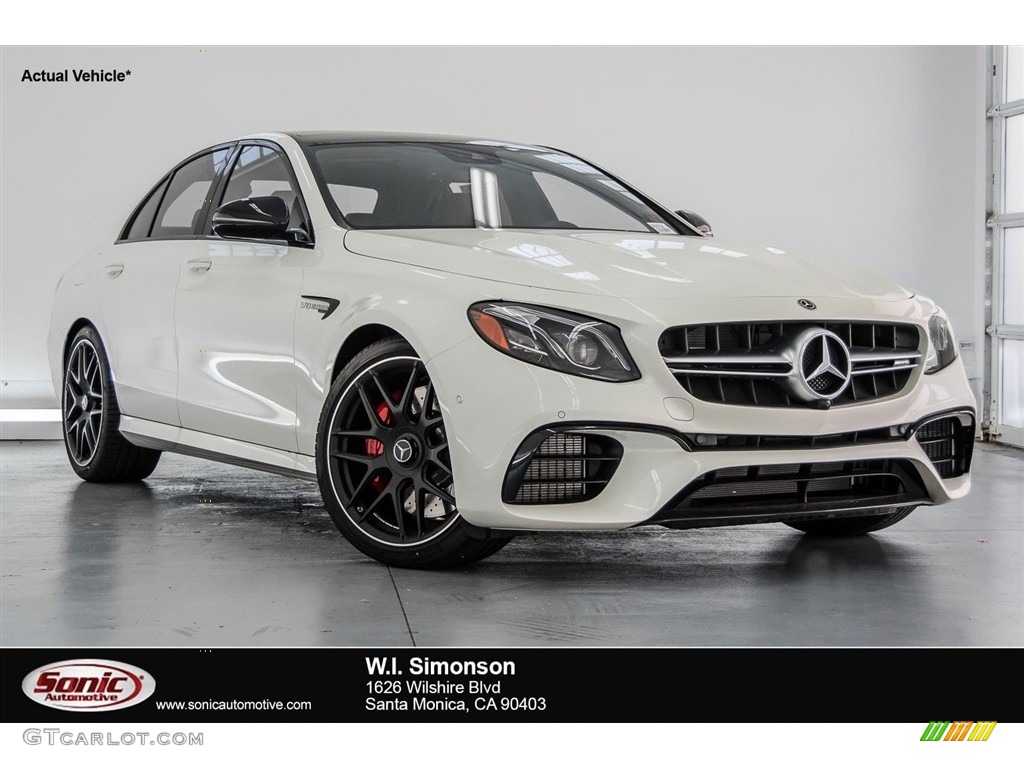 2018 E AMG 63 S 4Matic - designo Diamond White Metallic / Black photo #1