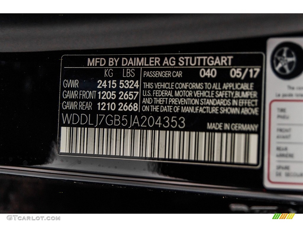 2018 CLS Color Code 040 for Black Photo #123247624