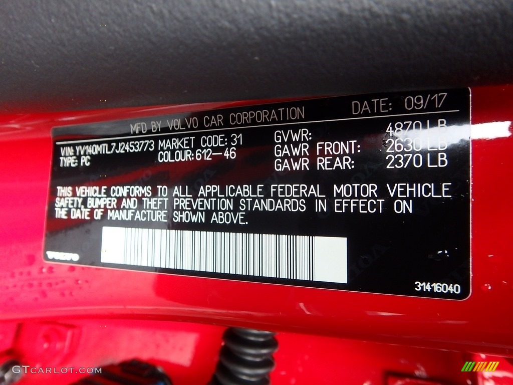 2018 S60 T5 AWD Dynamic - Passion Red / Black photo #11