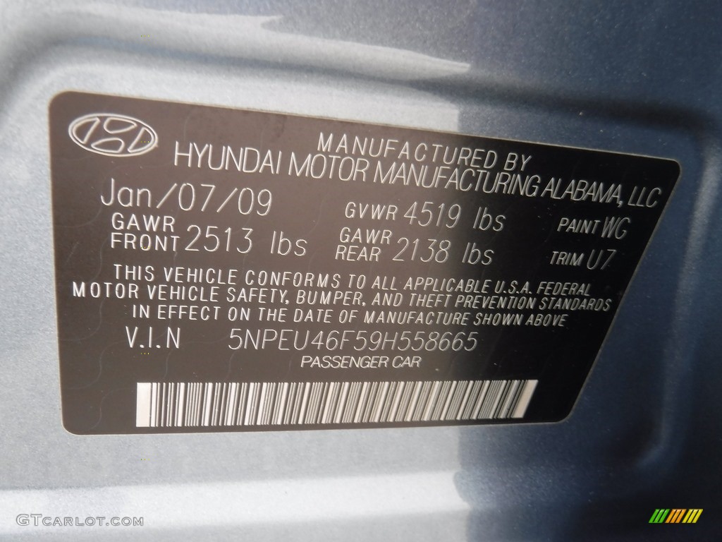 2009 Sonata Limited V6 - Medium Silver Blue / Gray photo #29