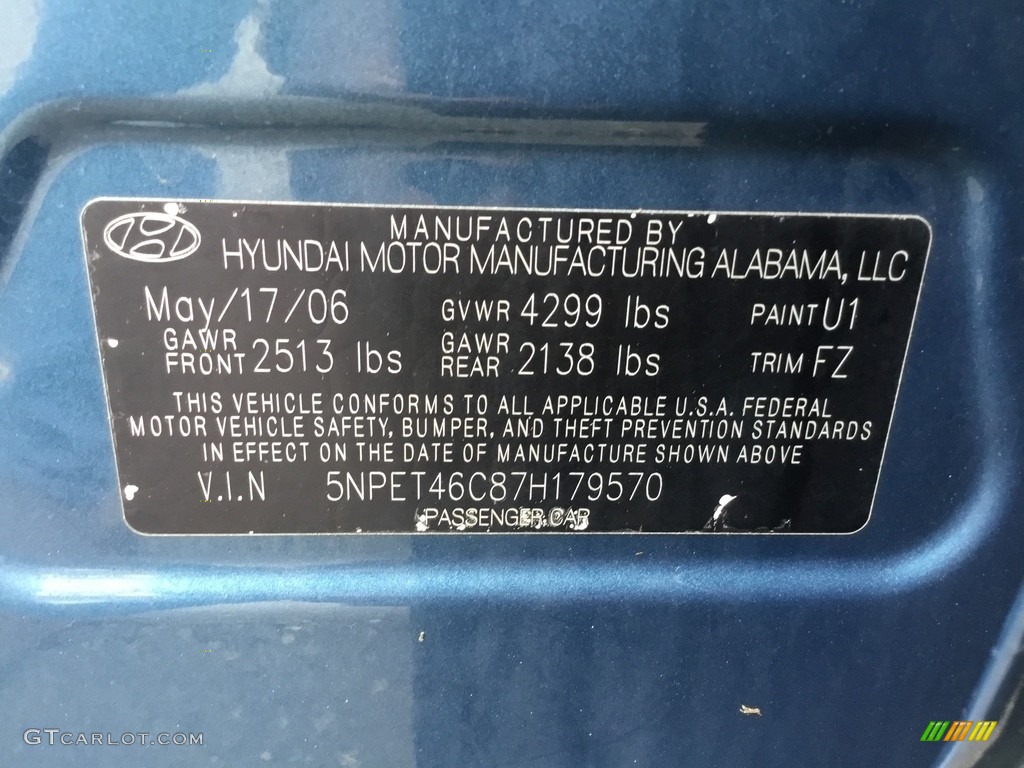 2007 Sonata GLS - Deepwater Blue / Beige photo #30