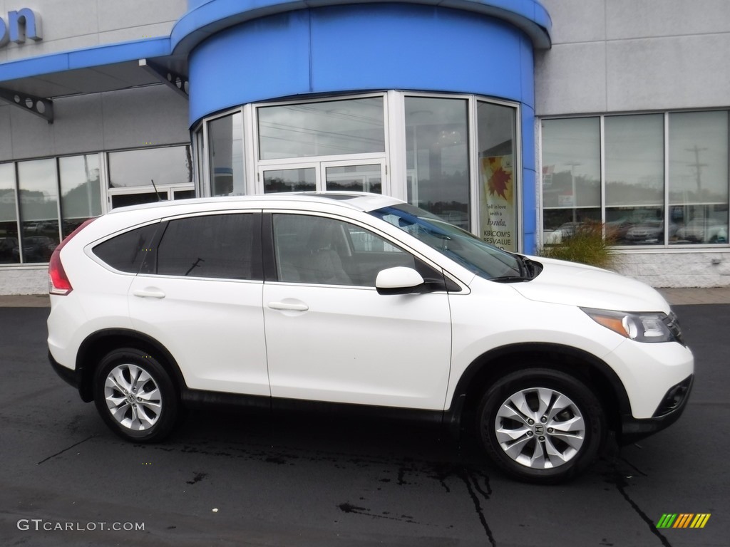 2014 CR-V EX-L AWD - White Diamond Pearl / Beige photo #2