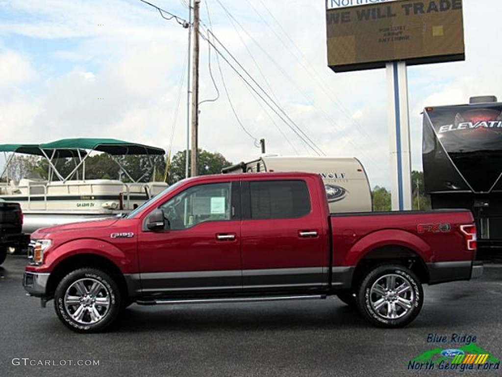 2018 F150 XLT SuperCrew 4x4 - Ruby Red / Earth Gray photo #2