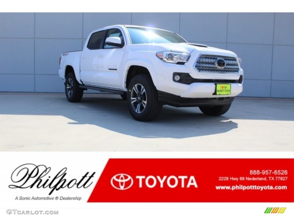 2017 Tacoma TRD Sport Double Cab 4x4 - Super White / TRD Graphite photo #1