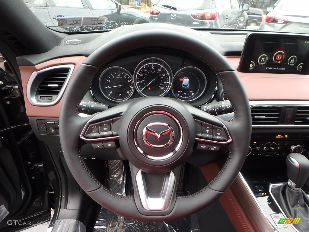 2018 Mazda CX-9 Signature AWD Auburn Steering Wheel Photo #123262062