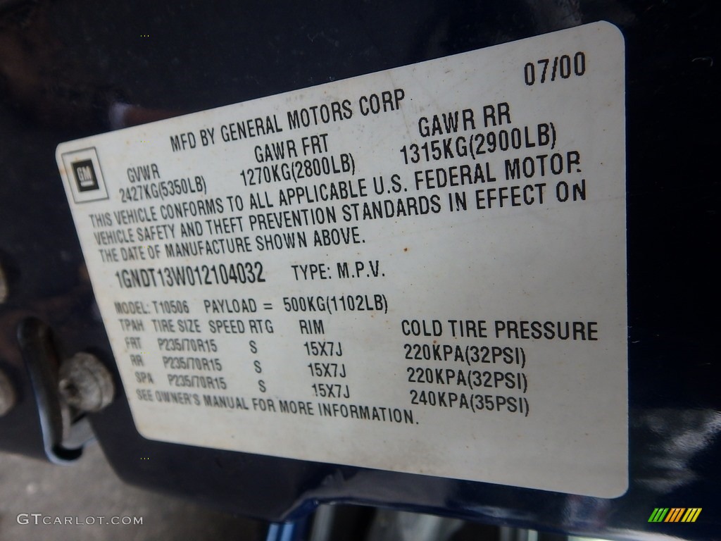 2001 Blazer LS 4x4 - Indigo Blue Metallic / Graphite photo #14