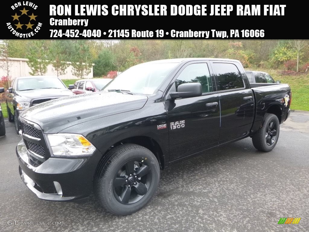 2018 1500 Express Crew Cab 4x4 - Brilliant Black Crystal Pearl / Black/Diesel Gray photo #1